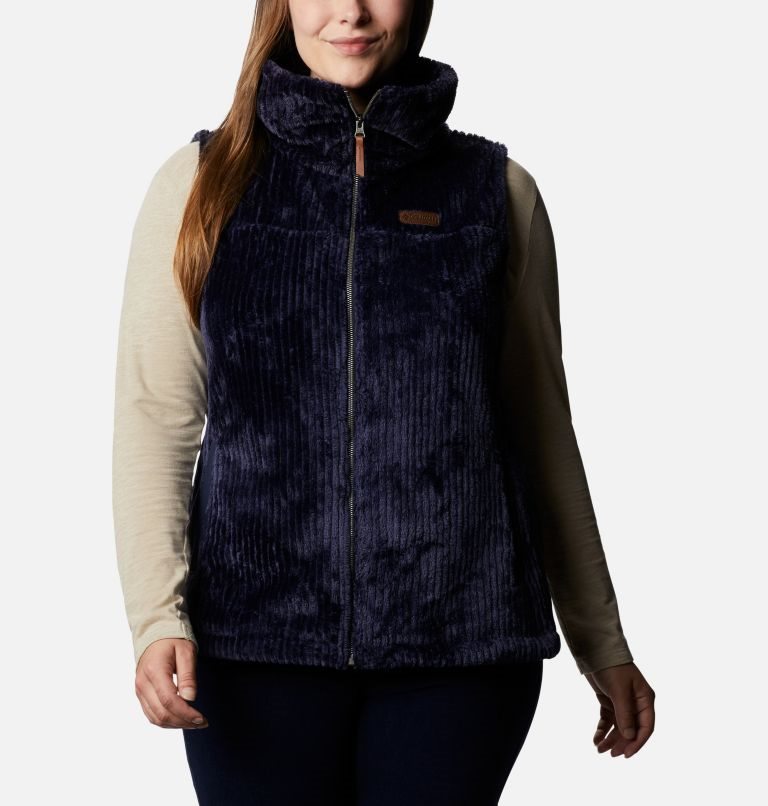 Women\'s Columbia Fireside Sherpa Vest Navy | Plus Size CA-R35LA